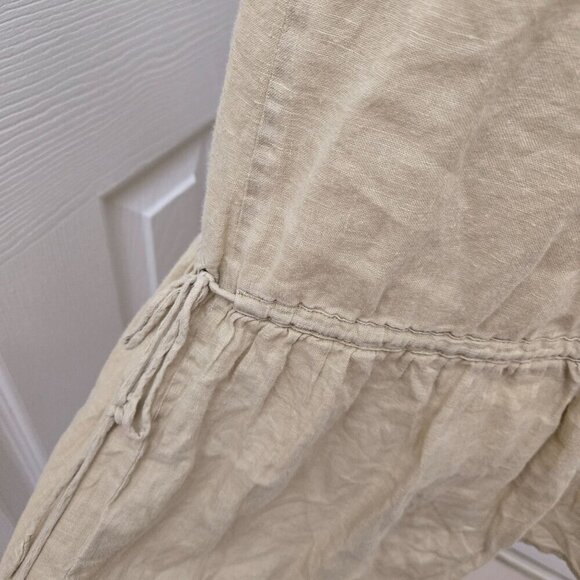 J. Crew Mini Dress Womens Small Halter Sleeveless Tan Linen Drop Waist Coastal - Picture 10 of 13
